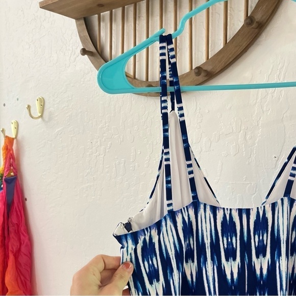 Boston Proper Blue White Tank Jumpsuit Jumper Playsuit Size 10 - Picture 7 of 13